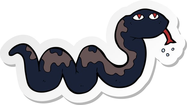 sticker of a cartoon snake vector