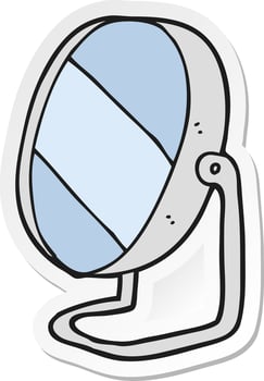 sticker of a cartoon bathroom mirror vector