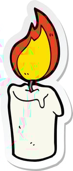sticker of a cartoon candle vector
