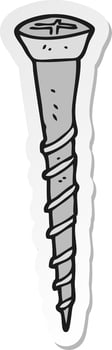 sticker of a cartoon screw vector