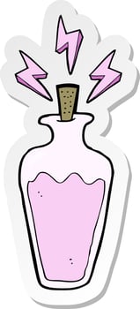 sticker of a cartoon potion vector