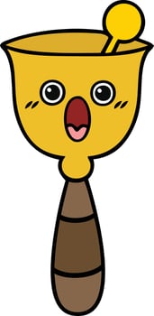 cute cartoon school bell vector