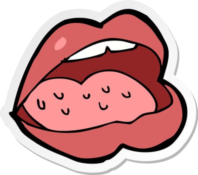 sticker of a cartoon open mouth vector