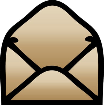 gradient shaded cartoon paper envelope vector