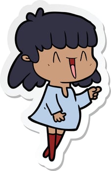sticker of a cartoon woman vector
