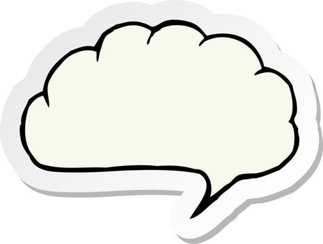 sticker of a cartoon speech balloon cloud vector