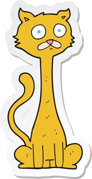 sticker of a cartoon cat vector