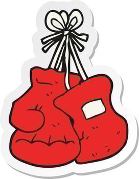 sticker of a cartoon boxing gloves vector