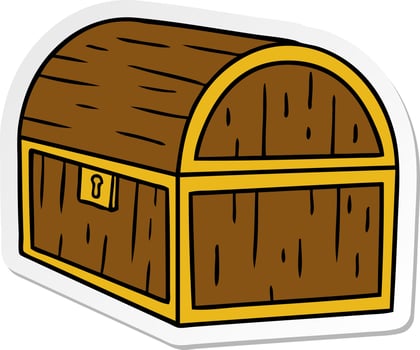 sticker cartoon doodle of a treasure chest vector