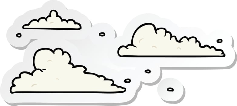 sticker of a cartoon clouds vector