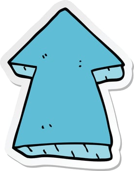 sticker of a cartoon pointing arrow vector