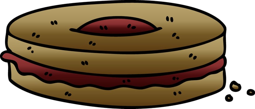 quirky gradient shaded cartoon chocolate biscuit vector