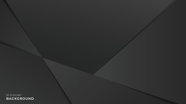Realistic black triangle vector background. Overlap gradient dark layer with shadow, premium concept. Vector illustration