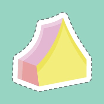 Sticker line cut Camp. suitable for education. simple design editable. design template vector. simple illustration vector