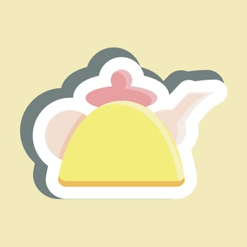 Sticker Kettle. suitable for education. simple design editable. design template vector. simple illustration vector
