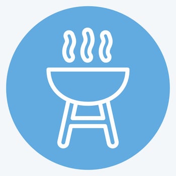 Icon Grill. suitable for education symbol. blue eyes style. simple design editable. design template vector. simple illustration vector