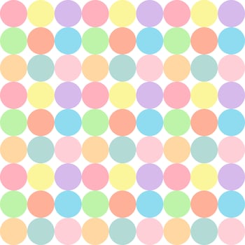 Seamless background with multicolored pastel tones circle pattern. vector