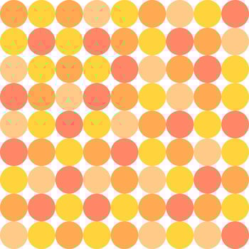 Seamless background with circle pattern in pastel orange tones. vector