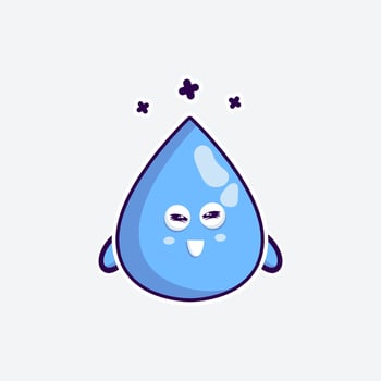 cute character water funny expression very happy in white background vector