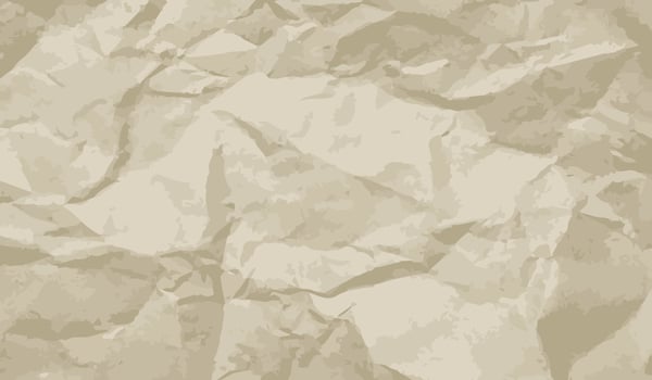 Close up wrinkled brown paper texture , vector background