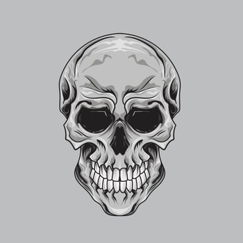 Tattoos design Black and white illustration warrior skull vector