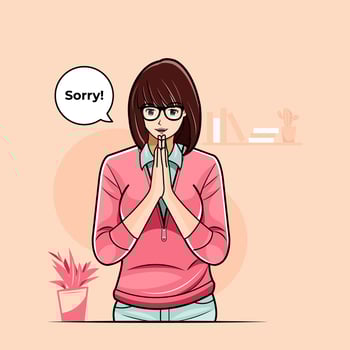 Young girl begging sincerely vector illustration free download