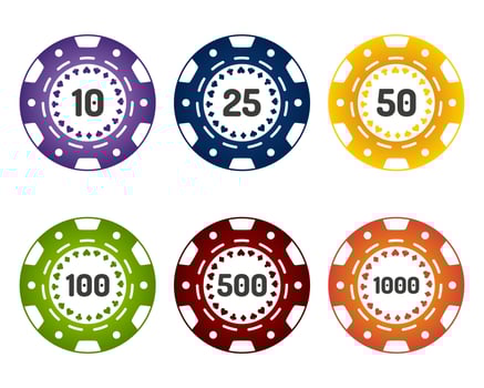 Chips set for casino games. vector