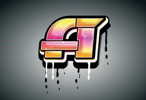 3D A Letter graffiti with drip effect vector