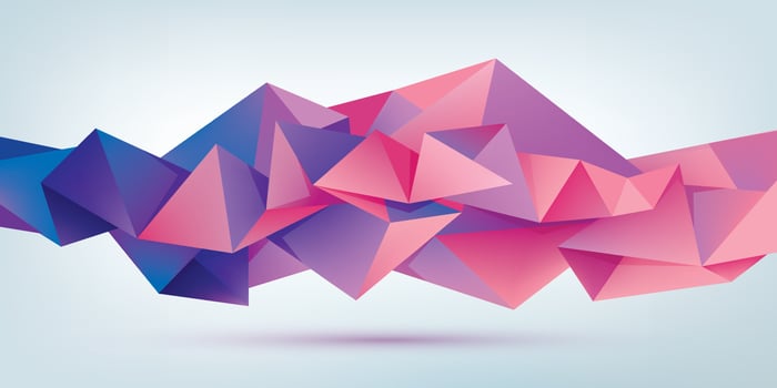 Vector abstract geometric 3d facet shape isolated, crystal, origami style. Use for banners, web, brochure, ad, poster, etc. Low poly modern background.