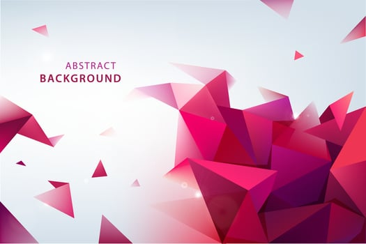 Vector abstract geometric 3d facet shape isolated, crystal, origami style. Use for banners, web, brochure, ad, poster, etc. Low poly modern background.