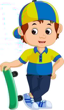 boy with skateboard vector