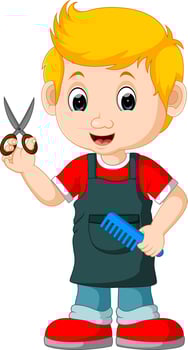 barber man cartoon vector