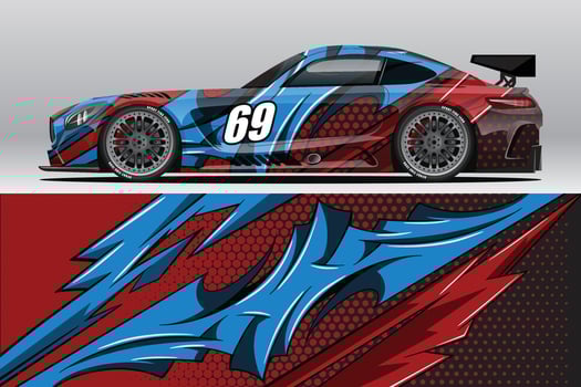 Abstract Race car wrap sticker design and sports background for daily use racing livery or car vinyl stickers vector
