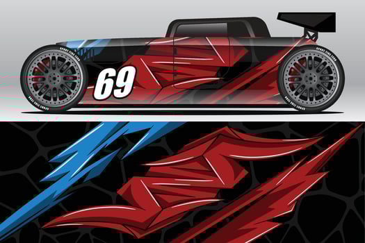 Abstract Race car wrap sticker design and sports background for daily use racing livery or car vinyl stickers vector