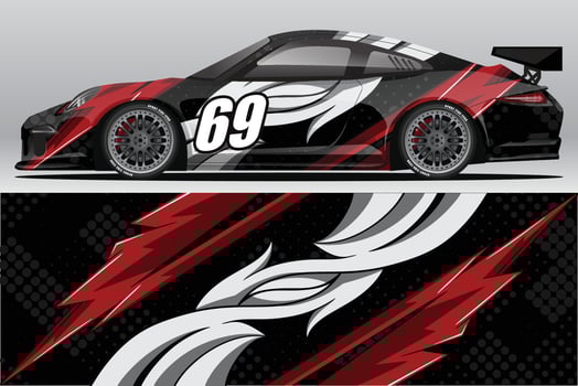Abstract Race car wrap sticker design and sports background for daily use racing livery or car vinyl stickers vector