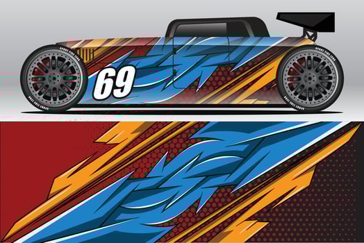 Abstract Race car wrap sticker design and sports background for daily use racing livery or car vinyl stickers vector