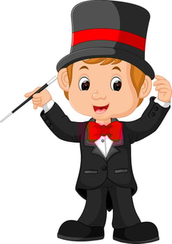 Boy Magician cartoon vector