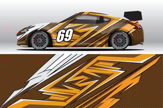 Abstract Race car wrap sticker design and sports background for daily use racing livery or car vinyl stickers vector