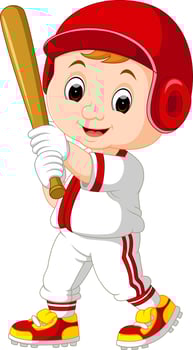 Baseball Player Kid cartoon vector