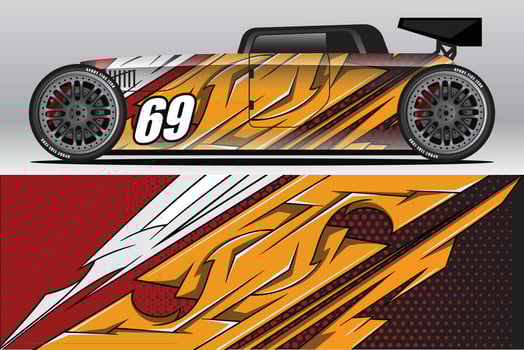Abstract Race car wrap sticker design and sports background for daily use racing livery or car vinyl stickers vector