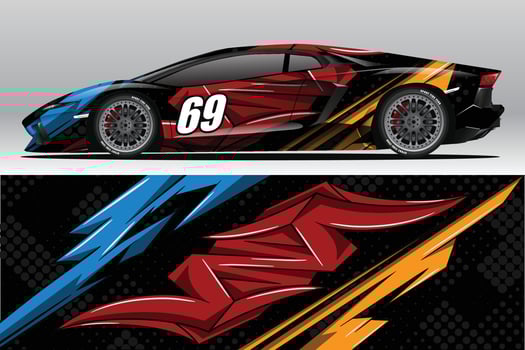 Abstract Race car wrap sticker design and sports background for daily use racing livery or car vinyl stickers vector