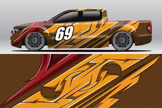 Abstract Race car wrap sticker design and sports background for daily use racing livery or car vinyl stickers vector