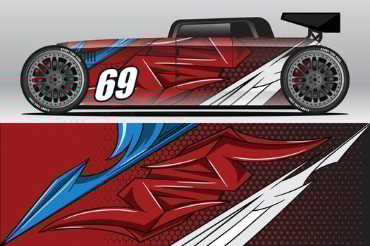 Abstract Race car wrap sticker design and sports background for daily use racing livery or car vinyl stickers vector