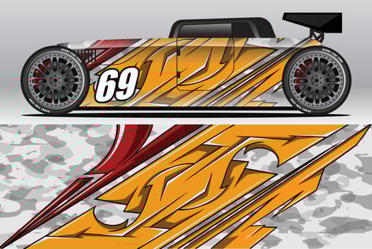Abstract Race car wrap sticker design and sports background for daily use racing livery or car vinyl stickers vector