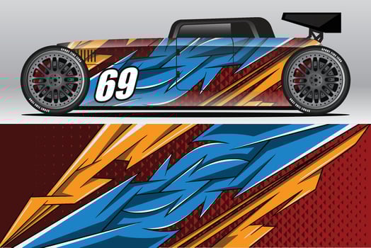 Abstract Race car wrap sticker design and sports background for daily use racing livery or car vinyl stickers vector