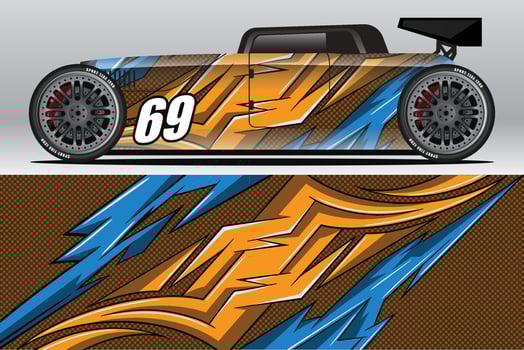 Abstract Race car wrap sticker design and sports background for daily use racing livery or car vinyl stickers vector