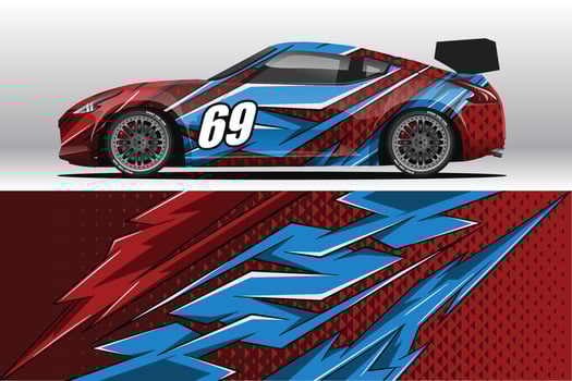 Abstract Race car wrap sticker design and sports background for daily use racing livery or car vinyl stickers vector
