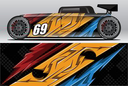Abstract Race car wrap sticker design and sports background for daily use racing livery or car vinyl stickers vector