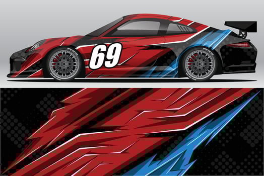 Abstract Race car wrap sticker design and sports background for daily use racing livery or car vinyl stickers vector