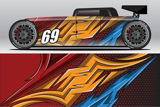 Abstract Race car wrap sticker design and sports background for daily use racing livery or car vinyl stickers vector